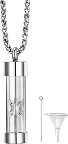 Vista 34 de Richsteel Collares de urna para cenizas para mujeres y hombres, collar con colgante de cremación para cenizas, joyería conmemorativa de acero