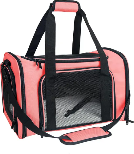Vista 10 de Transportador de lados suaves para perros y gatos pequeños y medianos, aprobado por la aerolínea TSA, plegable, para mascotas, color negro