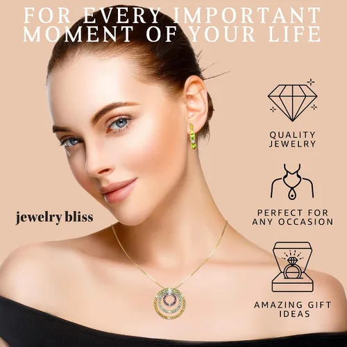 Vista 9 de Jewelry Bliss Cadena de oro blanco de 10 quilates y colgante ovalado con aguamarina azul auténtica y diamante piedra natal de marzo para mujer
