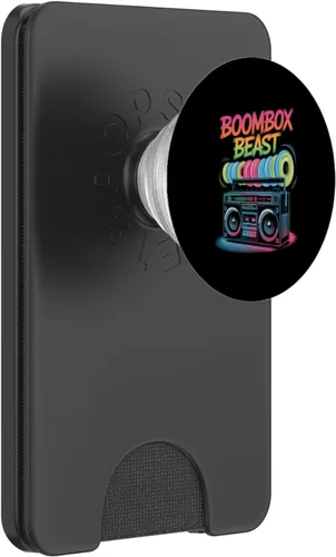 Vista 8 de Boombox Beast Retro 80s Hip Hop Old School PopSockets Adhesive PopGrip
