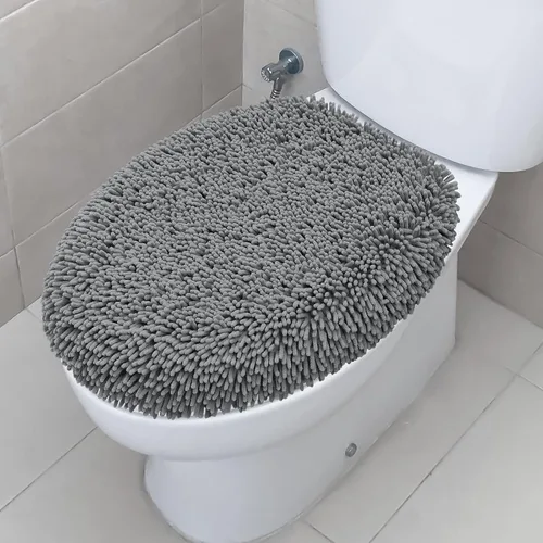 Vista 10 de TREETONE Shaggy - Funda de felpilla para tapa de inodoro de baño, fundas de asiento de felpa ultra suave, esponjosa y absorbente, 19 x 21 pulgadas
