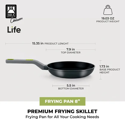 Vista 4 de BRA COOKWARE Life - Sartén antiadherente de cerámica Sartén de aluminio