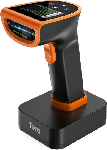 Vista 7 de Tera Escáner de código de barras inalámbrico 1D 2D QR con base de carga USB, lector de código de barras de mano, escáner de detección automática