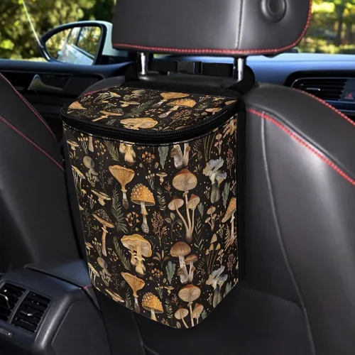 Vista 30 de Talayituse Cubo de basura portátil con estampado de camuflaje de bandera estadounidense, accesorios interiores de vehículos multifuncionales