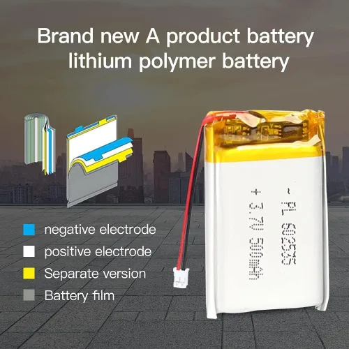 Vista 3 de 3.7V 500mAh 602535 Lipo Rechargeable Ion Pack with JST Connector 1pcs