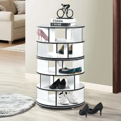 Vista 16 de Kings Brand Furniture - Zapatero giratorio de 5 niveles, 360° giratorio Lazy Susan, organizador de almacenamiento en torre para armario, entrada