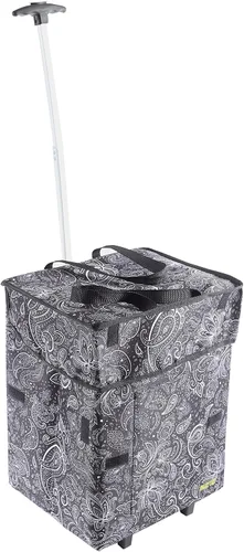 Vista 16 de Cesta con carro plegable grande multipropósito, color negro