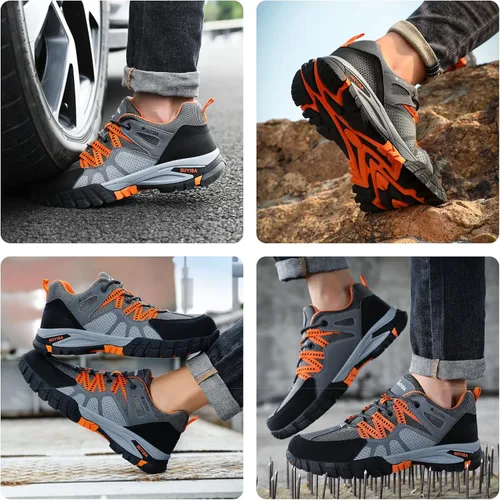 Vista 7 de GLANOUDUN Steel Toe Shoes for Men Outdoor Men's Work Sneakers Comfort Safety Toe Working Shoes for Men Indestructible Industrial Construction Shoes