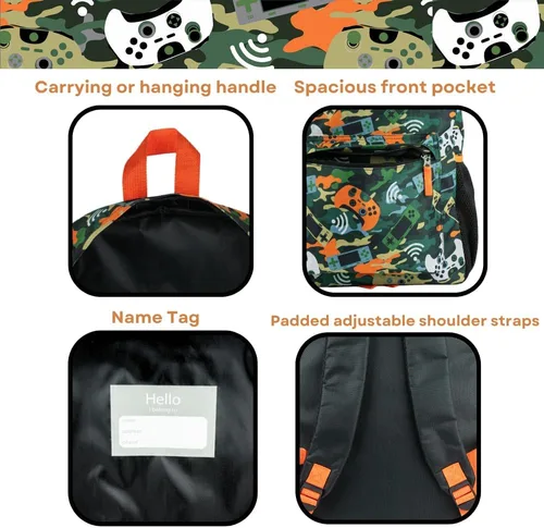 Vista 4 de RALME Mochila para niños, 16 pulgadas, Multi, Camo Gaming