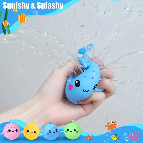 Vista 4 de 4 bolas de agua de delfines, juguetes sensoriales flotantes para aliviar el estrés para niños, pelotas de agua para niños pequeños, juguetes