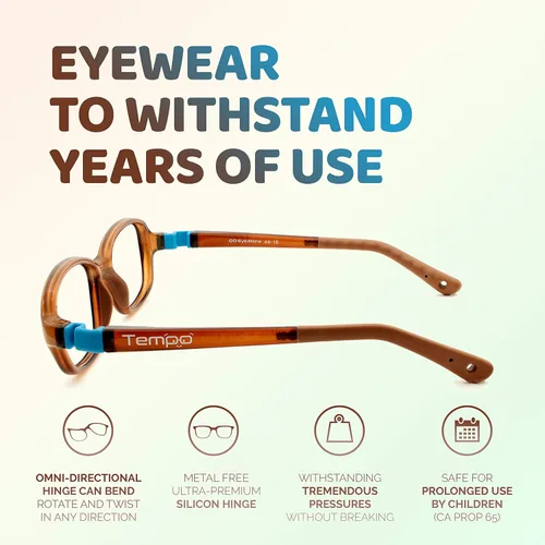 Vista 5 de Tempo: Gafas irrompibles para niños - Gafas de moda flexibles para niños - 3006
