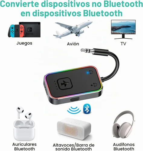 Vista 5 de Transmisor Bluetooth 5.4 Beeitzie Ultra Airplane 2025 para todos los auriculares, aptX LL, soporta 2 auriculares/AirPods, adaptador de audio