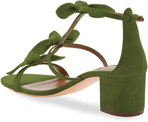 Vista 3 de XYD Sandalias de tacón grueso para mujer, sandalias de punta abierta, nudos, gladiador, con tiras, lindos zapatos casuales de fiesta