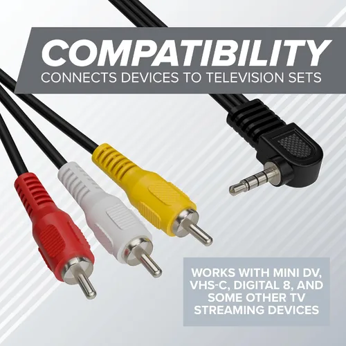 Vista 5 de THE CIMPLE CO Cable de audio y video RCA macho de 0.138 in a macho compatible con Roku y TiVo, cable A/V, no para cámaras, conector de cable