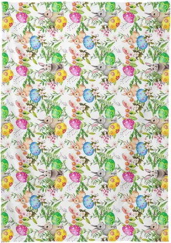 Vista 2 de senya Manteles de Pascua – Rectangular, Poliéster, Patrón de Pascua – 54 x 60 pulgadas – Resistente a las manchas y al calor – Perfecto
