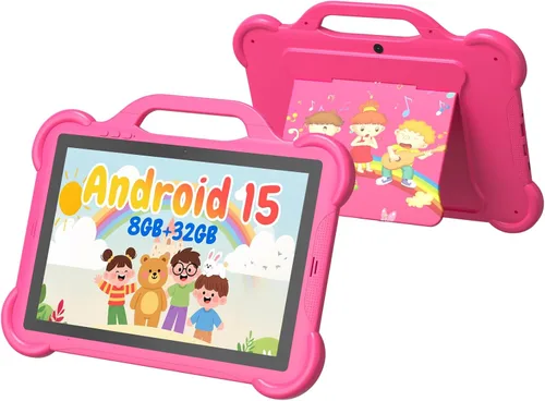 Vista 8 de PEICHENG Tableta para niños de 10 pulgadas, RAM 8 GB ((3+5 expandir) ROM 32 GB Android 15 tabletas para niños, control parental con funda de 2+8 MP