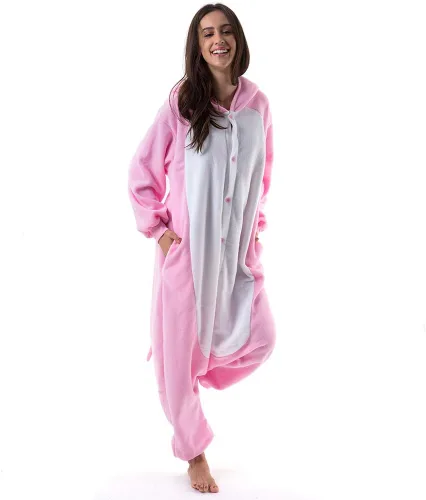 Vista 9 de Beauty Shine Unisex Adult Onesie Pajamas, Cartoon Costume Halloween Christmas Sleepwear Jumpsuit Plush Cosplay