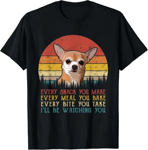 Vista 2 de Every Snack You Make Chihuahua - Camiseta divertida para amantes de los perros, Negro