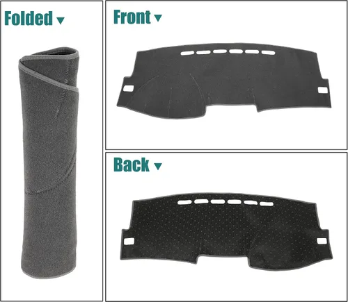 Vista 8 de X AUTOHAUX Cubierta de salpicadero de automóvil, de poliéster gris, antideslizante, alfombrilla protectora para Toyota Corolla 2009-2011