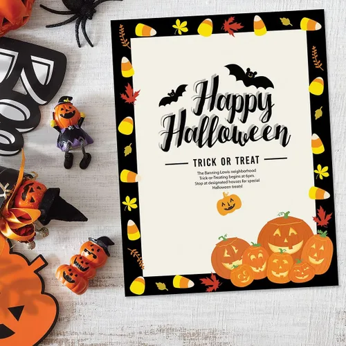 Vista 3 de Jack Stack - Papel de letras de calabaza de Halloween, 25 hojas de artículos de papelería para computadora, boletín imprimible, anuncio e invitación