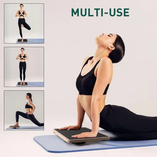Vista 7 de Wooden Wobble Board for Adults - Anti-Slip Balance Board for Stand-Desk Core Strength Therapy