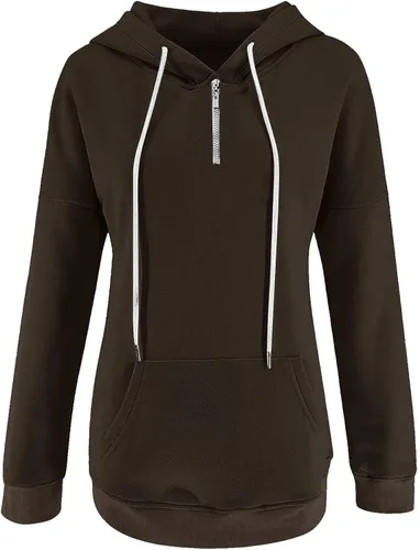 Vista 4 de Yubnlvae Sudaderas con capucha para mujer, talla grande, con diseños gráficos, cremallera y bolsillo de canguro, sudaderas de moda de otoño 2023