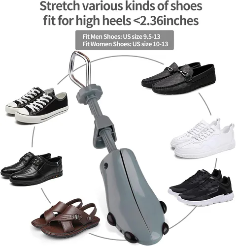 Vista 4 de Ensanchador de zapatos para mujeres y hombres, pies anchos, ajustable en 4 direcciones, ampliador de zapatos