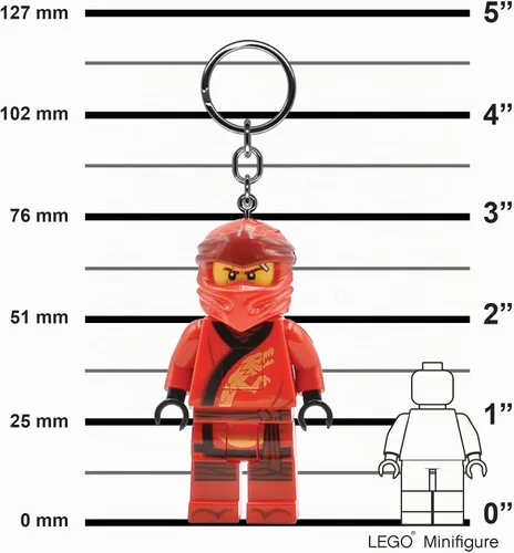 Vista 2 de LEGO Ninjago - Llavero de luz grande de 3 pulgadas de alto, Kai (KE149H)
