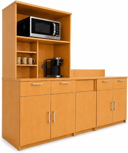 Vista 11 de BREAKtime Armario para microondas con almacenamiento de base de 2 puertas, gabinete de oficina comercial, totalmente montado, 72 pulgadas de ancho x