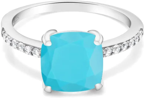 Vista 37 de Gem Stone King Anillo de compromiso de plata de ley 925 con piedra preciosa de corte cojín de 0.315 in Anillo de compromiso de aniversario de boda