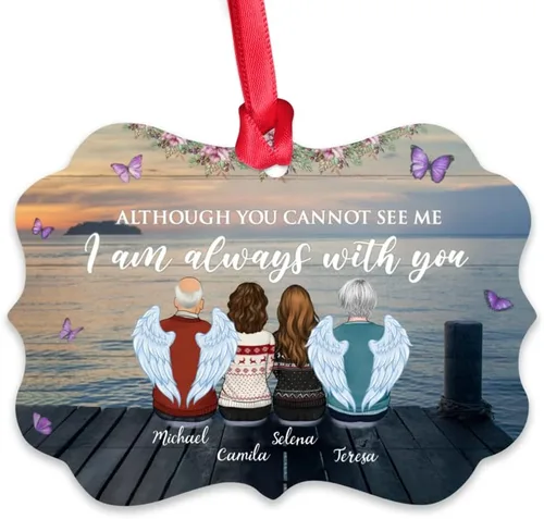 Vista 25 de Gossby Adorno conmemorativo de Navidad personalizado – Pérdida de padre estoy siempre contigo (padre, hija) personalizado para decoración de árbol