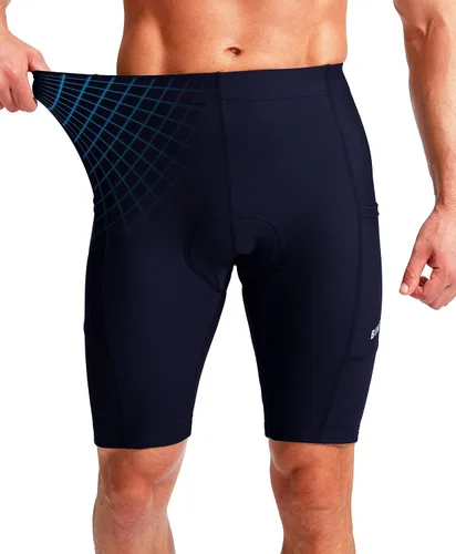Vista 3 de Pantalones cortos de ciclismo para hombre con acolchado 3D para ciclismo de carretera, ciclismo de montaña, ciclismo UPF 50+, bolsillos