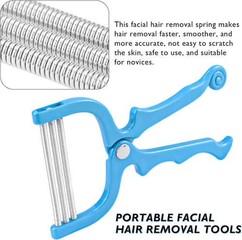 Vista 3 de 3 unidades de removedor de vello facial, depiladora manual de cejas, herramienta de enhebrado de vello facial para mujeres, removedor de bobina