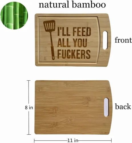 Vista 2 de Divertidas, tablas de cortar, tabla de charcutería, tabla de cortar, tablas de cortar personalizadas, grabado con láser, tabla de bambú, nuevo
