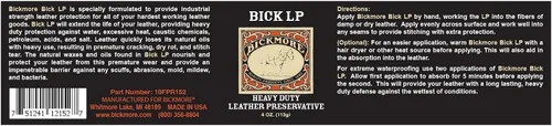 Vista 2 de Bickmore Acondicionador de cuero, reparación de arañazos Bick LP de 4 onzas, conservante de cuero LP resistente, protector de cuero, bálsamo