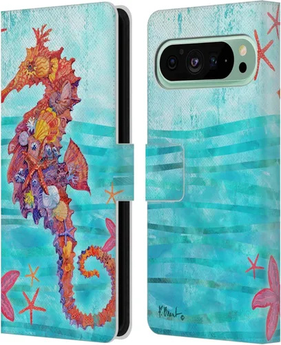 Vista 9 de Head Case Designs Officially Licensed Paul Brent Agate Mermaid Coastal Leather Wallet Case Compatible with Google Pixel 9 Pro XL