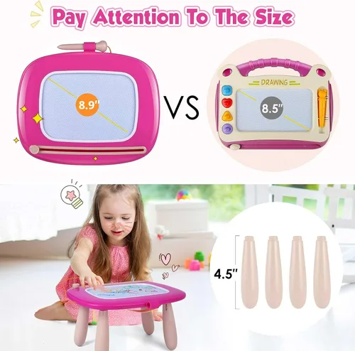 Vista 2 de Smasiagon Juguetes para niñas y niños, tablero de dibujo magnético para niños pequeños, tablero de garabatos de aprendizaje temprano escritura