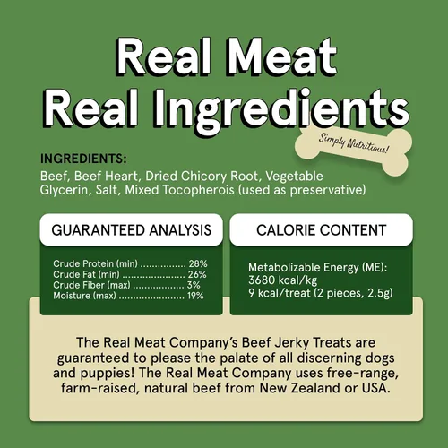 Vista 8 de Golosinas de carne real para perros - Bolsa de 12oz de tiras de carne de res aire-secas para perros de tamaño bocado - Golosinas de carne