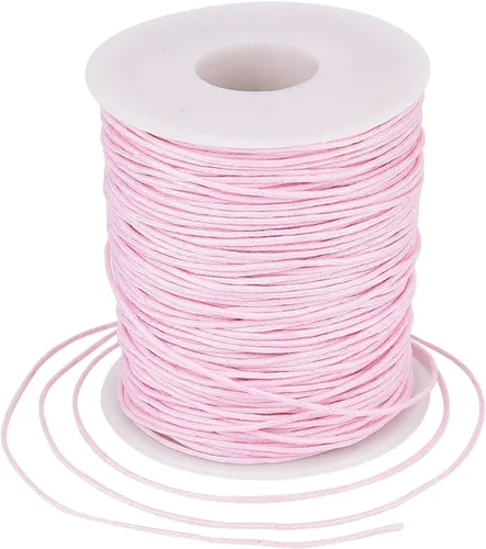 Vista 13 de Cordón de algodón encerado aguamarina de 100 yardas, hilo trenzado para cuentas de cordón de pulsera, collar de alambre de 0.039 pulgadas