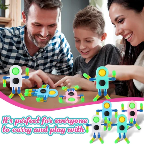 Vista 4 de Shappy 72 piezas de juguetes sensoriales giratorios para ansiedad, juguete sensorial para ansiedad, alivio del estrés, TDAH, autismo, piñata, bolsas
