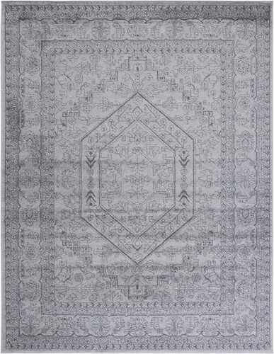 Vista 137 de SAFAVIEH ADR108B - Tapete de la colección Adirondack, 2 pies 1 pulgada x 6 pies, marfil y plateado, diseño de medallón oriental, no desprende