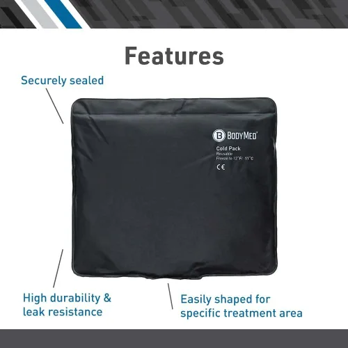 Vista 5 de BodyMed Bolsa de hielo de uretano reutilizable resistente para rodilla, brazo, codo, hombro, espalda, terapia de frío de grado profesional