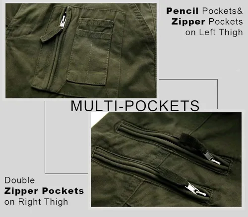 Vista 4 de MAGCOMSEN Pantalones tácticos para hombre, 9 bolsillos, pantalones de carga Ripstop