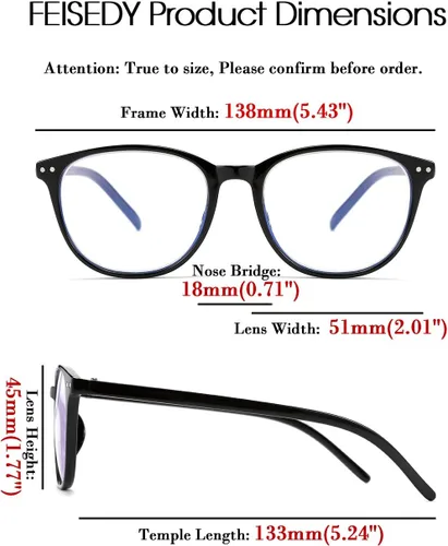 Vista 5 de FEISEDY Gafas de lectura progresivas multienfoque para hombres y mujeres, computadora con bloqueo de luz azul, lectores B2557