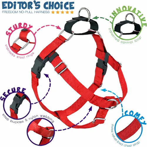 Vista 4 de 2 Hounds Design Freedom - Arnés para perro sin tirones, arnés ajustable, fácil de caminar y control cómodo, se adapta a perros pequeños, medianos