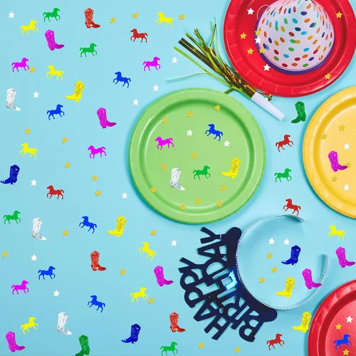 Vista 5 de Confeti Western Confetti West Cowboy Patrick Horse Boot Table Confetti Party Favor 1.5 onzas