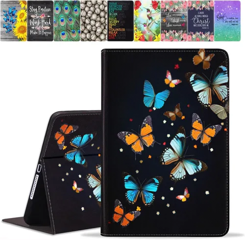 Vista 18 de Funda para Samsung Galaxy Tab A8 de 10.5 pulgadas (SM-X200/X205/X207), funda de piel sintética premium con función de encendido automático
