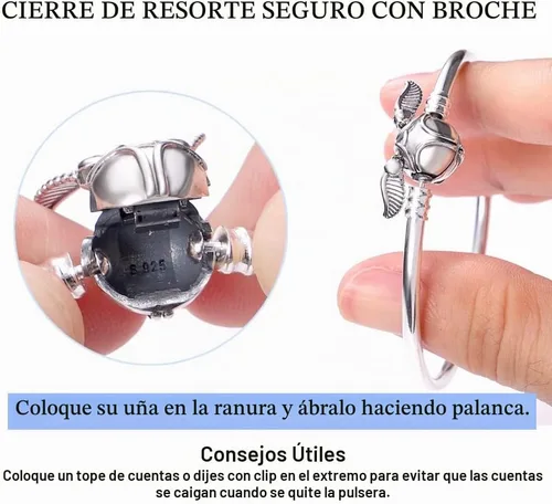 Vista 3 de Pulsera de dijes LIGHTDOG para dijes Pandora, pulsera de cadena de serpiente de plata de ley 925, compatible con cualquier dije, regalo para mujer