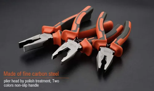 Vista 2 de Edward Tools Alicates combinados de 8 pulgadas - Mandíbulas de agarre extrafuertes mecanizadas - Alicates de corte lateral resistentes para cables