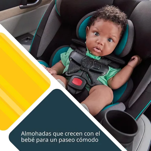 Vista 5 de Safety 1st Grow and Go Asiento de coche convertible todo en uno delgado, orientado hacia atrás, de 2.3-18 kg, orientado hacia adelante (14–29 kg)